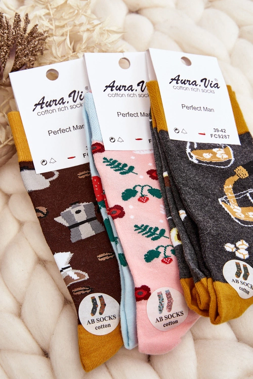 Męskie Skarpetki Nie Do Pary Drink Szaro-Żółte