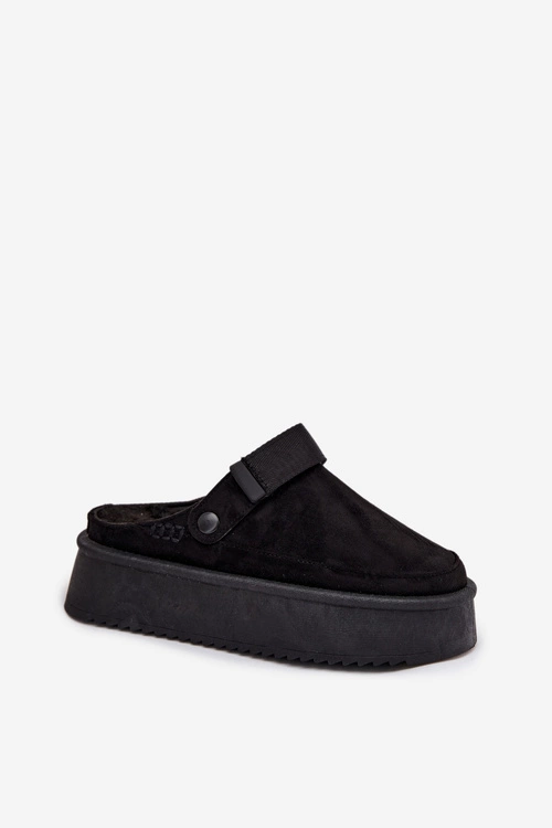 Śniegowce Damskie Na Platformie Z Rzepem Czarne Jorielle