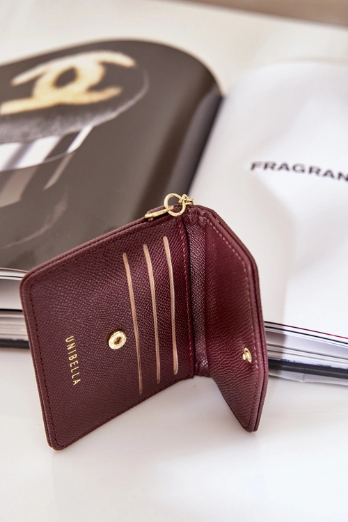 Etui Na Karty Ze Złotym Brelokiem Eko Skóra Brązowy Iritinme