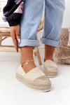 Espadryle Na Słomkowej Platformie S.Barski Beżowe