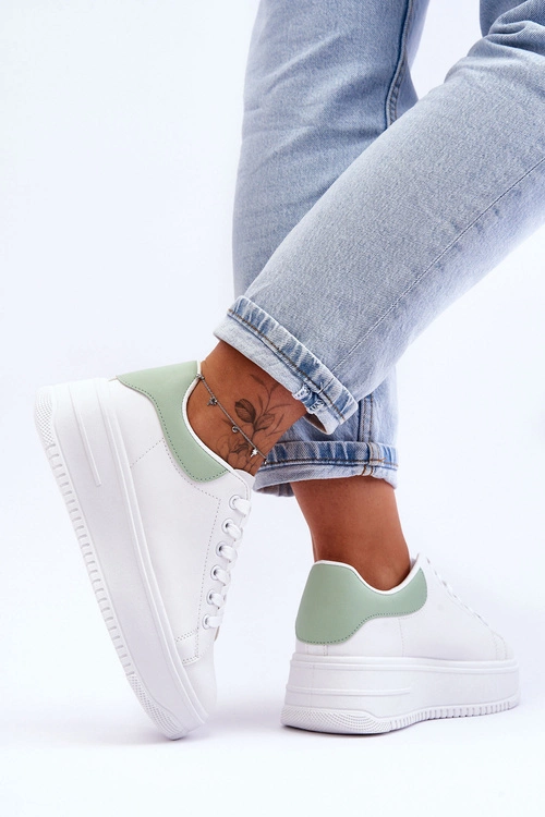 Damskie Klasyczne Buty Sportowe Biało-Zielone Night Trip