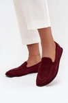 Mokasyny Damskie Z Eko Zamszu Płaskie Bordowe Miryelle