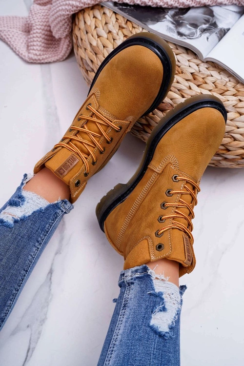 Damskie Botki Trapery Big Star Camel EE274013