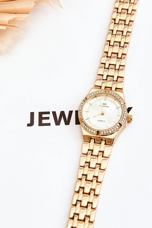 Stalowy Zegarek Z Cyrkoniami Giorgio&Dario Złoty