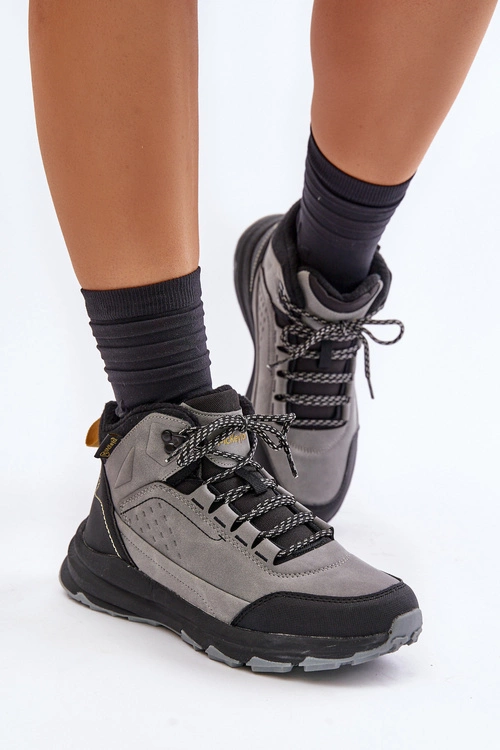 Buty Trekkingowe Młodzieżowe Ocieplane McKeylor 14011 Szare
