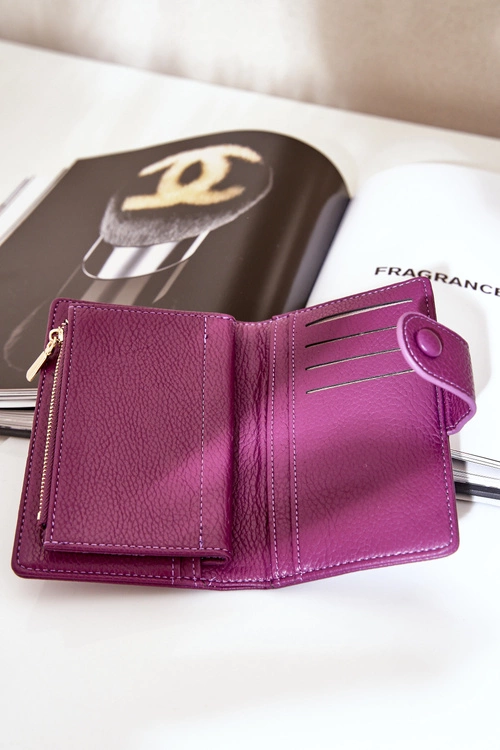 Damski Portfel Z Eko Skóry Fioletowy Isamille