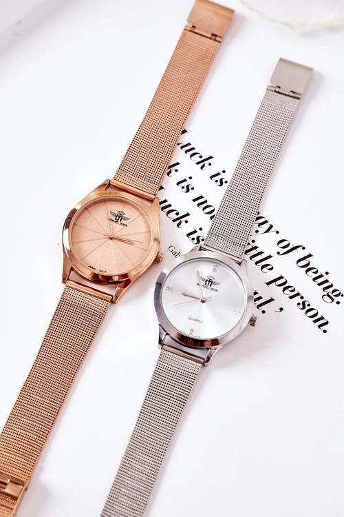 Zegarek Na Bransolecie Mesh Michael John Różowe Złoto