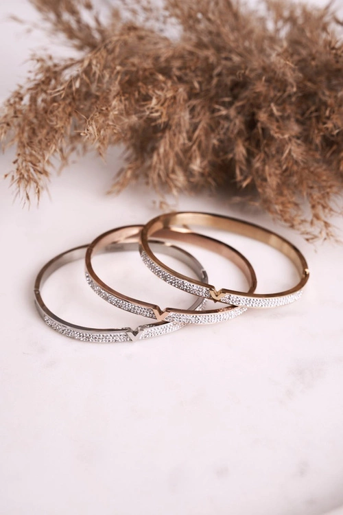 Bransoletka Stalowa z Cyrkoniami Złota Venus