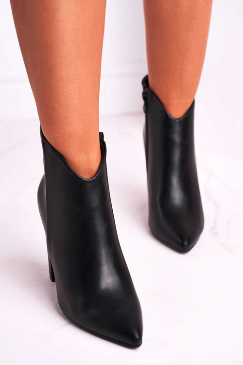 Botki Damskie Na Słupku Czarne Rise Up