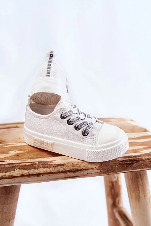 Dziecięce Skórzane Trampki BIG STAR KK374060 Białe