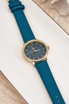 Zegarek Na Eko Skórzanym Pasku Bez Niklu Turkusowy ERNEST E62155D