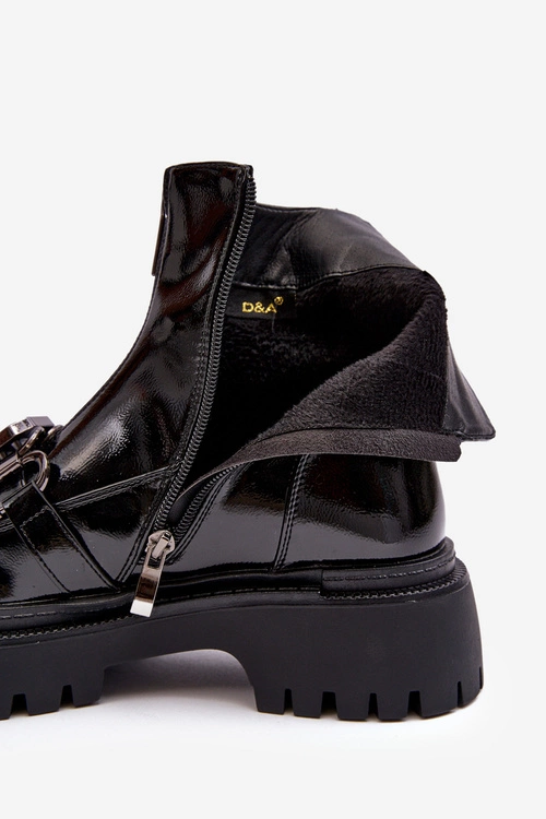 Botki Damskie Ze Skarpetą Na Obcasie D&A MR870-41 Czarne