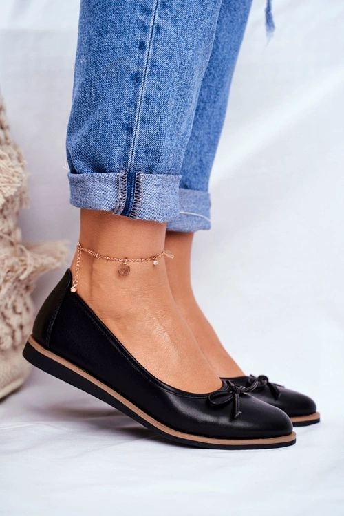 Baleriny Damskie Sergio Leone Czarne BL612