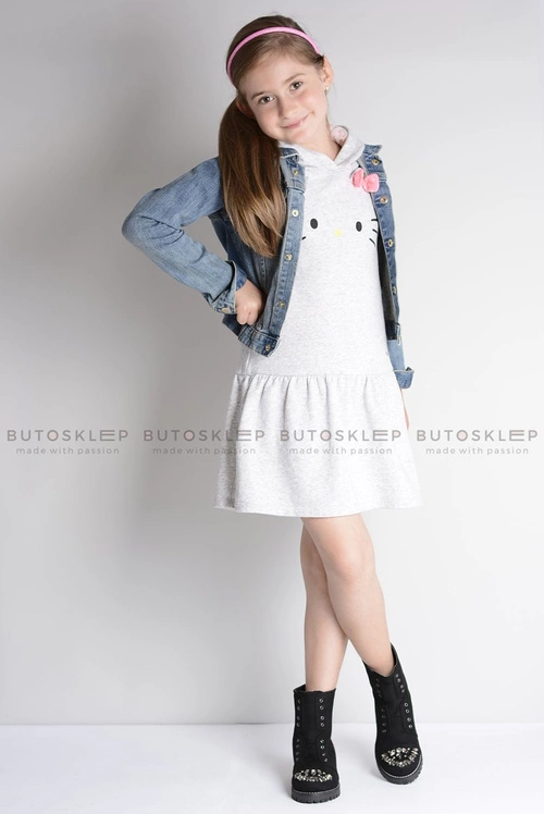 Lu Boo Czarne Dziecięce Botki Za Kostkę z Cyrkoniami Zamsz LittleCarrie