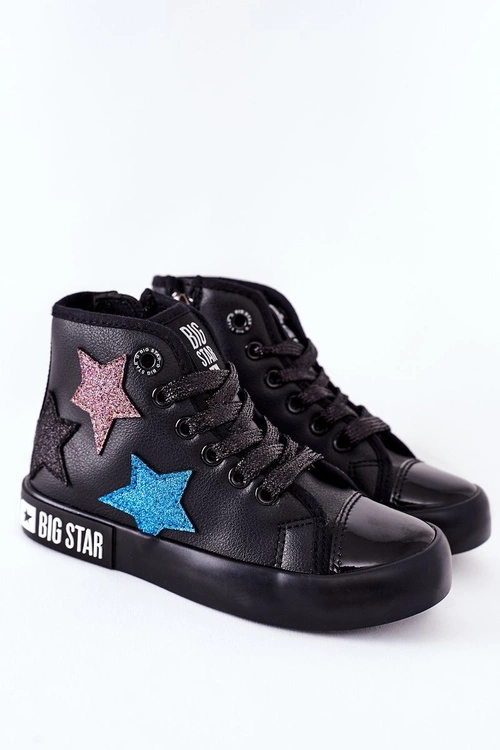Dziecięce Wysokie Trampki Z Suwakiem BIG STAR II374028 Czarne