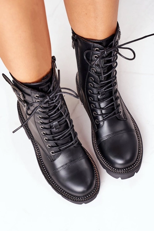 Damskie Ocieplane Workery Big Star II274113 Czarne