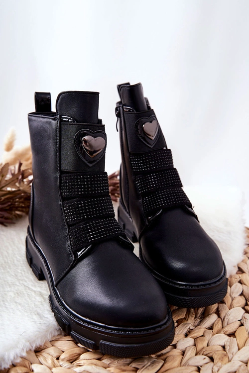 Dziecięce Botki Ocieplane Futerkiem Czarne Miraven