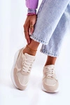 Klasyczne Damskie Sneakersy Beżowe Salema