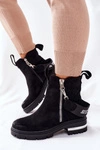 Ocieplane Botki Z Suwakiem Czarne Cortona