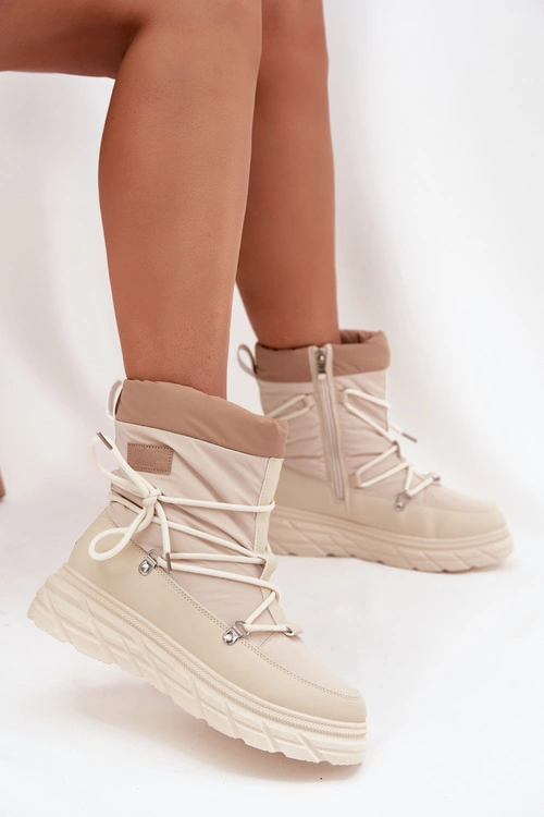 Śniegowce Damskie Na Zamek Lee Cooper LCJ-25-44-3931 Beżowe