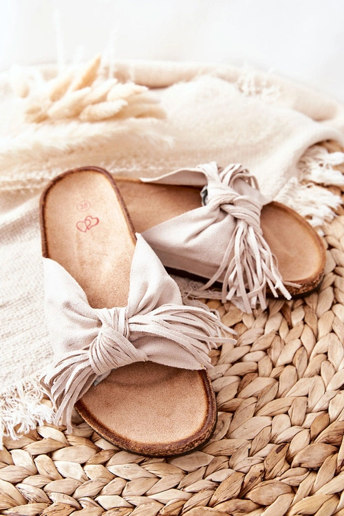 Klapki Na Korkowej Podeszwie Beżowe Taryne