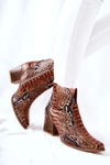 Botki Kowbojki Lewski Brązowy Wężowy Wzór EV28