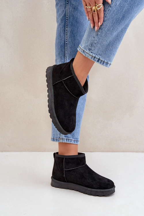 Śniegowce Damskie Z Eko Zamszu Czarne Noliri