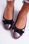 Baleriny Damskie Eleganckie Grafitowe LaDonna
