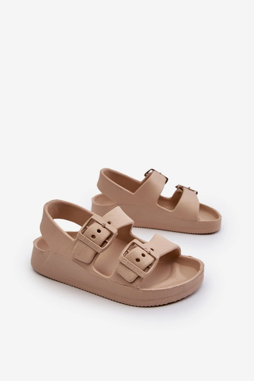 Klapki Dziecięce Lekkie Z Klamrami BIG STAR NN374544 Beżowe