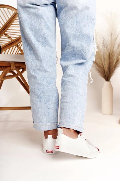 Damskie Skórzane Trampki BIG STAR EE274302 Białe