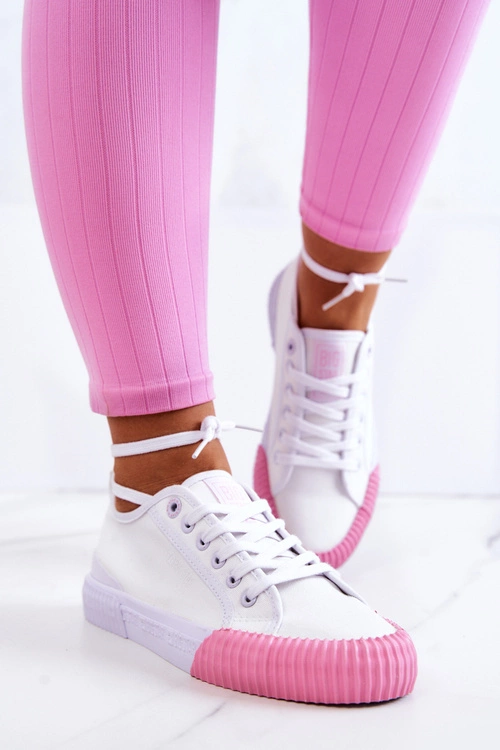 Materiałowe Tenisówki Trampki BIG STAR JJ274111 Białe