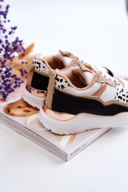 Dziecięce Sportowe Buty Sneakersy Biało-Czarne Kizzie