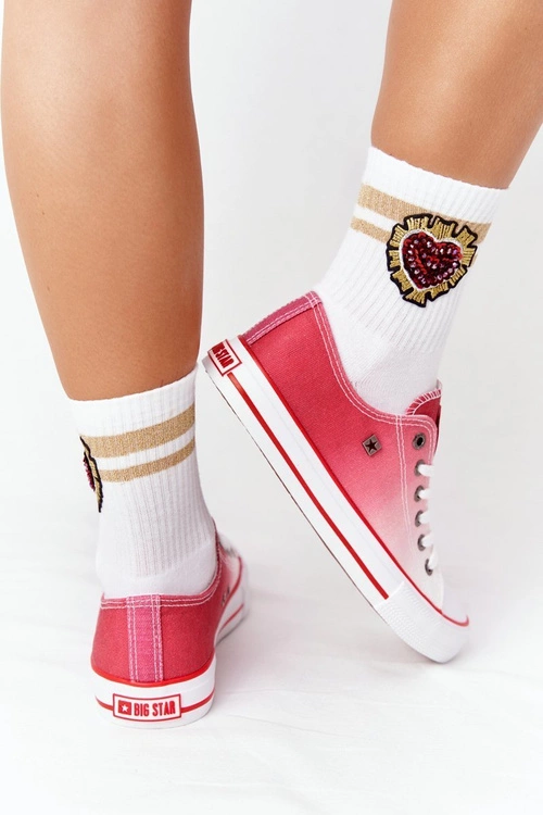Damskie Trampki BIG STAR HH274130 Ombre Czerwone