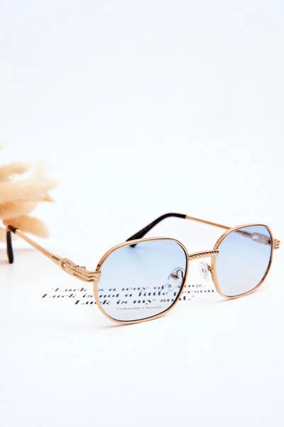 Modne Okulary Przeciwsłoneczne Ful Vue V160049 Złoto-Niebieskie