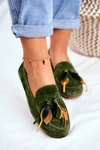 Damskie Mokasyny Maciejka Skórzane Zielone 04494-09/00-5