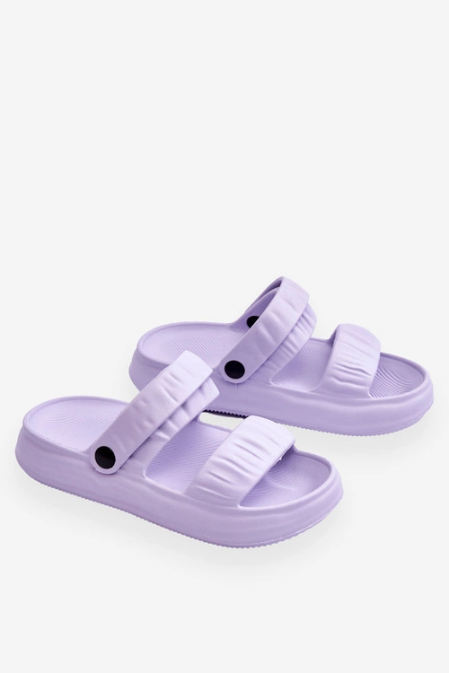 Piankowe Klapki Sandałki Fioletowe Lirell