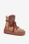 Śniegowce Damskie Na Platformie Z Wiązaniem D.Franklin DFSH370013 Camel