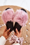 Klapki Z Futerkiem Gumowe Różowe Pollie