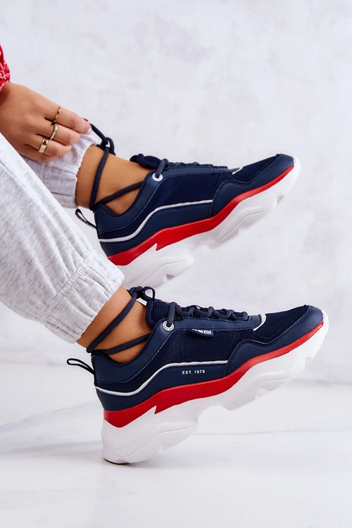 Damskie Buty Sportowe Big Star JJ274A117 Granatowe