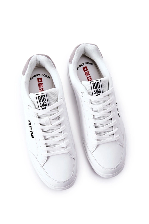 Skórzane Tenisówki Memory Foam Big Star II174170 Białe