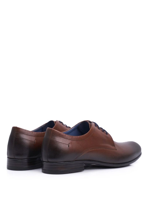 Półbuty Męskie Casual Skórzane Nikopol Brązowe 1738