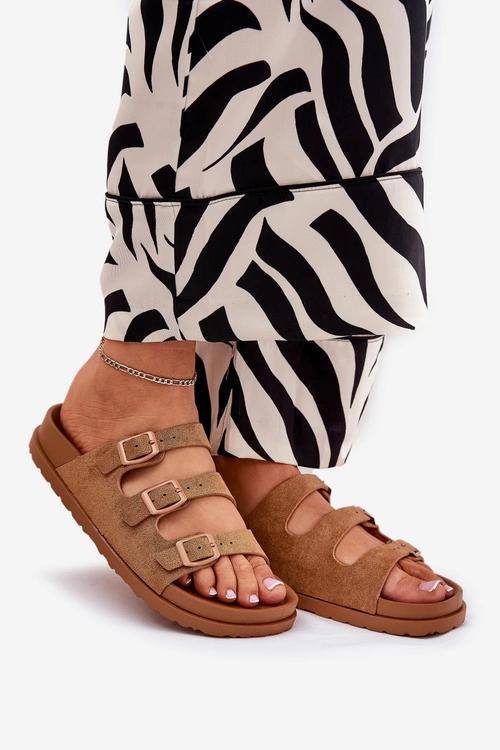 Klapki Damskie Z Paskami I Klamrami Camel Uliri