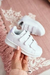 Dziecięce Sportowe Buty Na Rzepy Biało-Srebrne Fifi