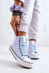 Damskie Wysokie Trampki Big Star JJ274209 Niebieskie