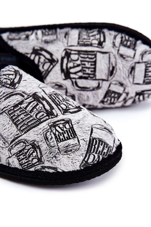 Papcie Męskie Domowe Panto Fino KK167001 Szare