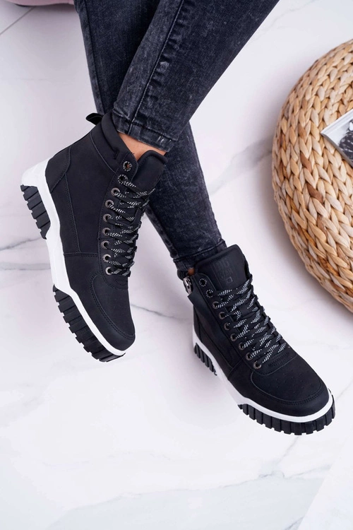 Damskie Sportowe Obuwie Big Star Wysokie Czarne EE274221