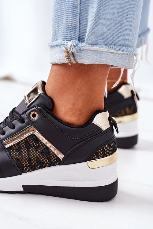 Sneakersy Na Koturnie Czarne Weekend