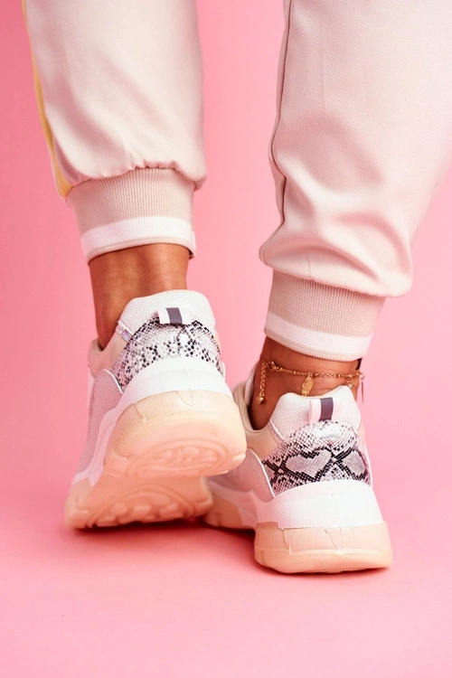 Sportowe Damskie Buty Sneakersy Beżowe Idaise