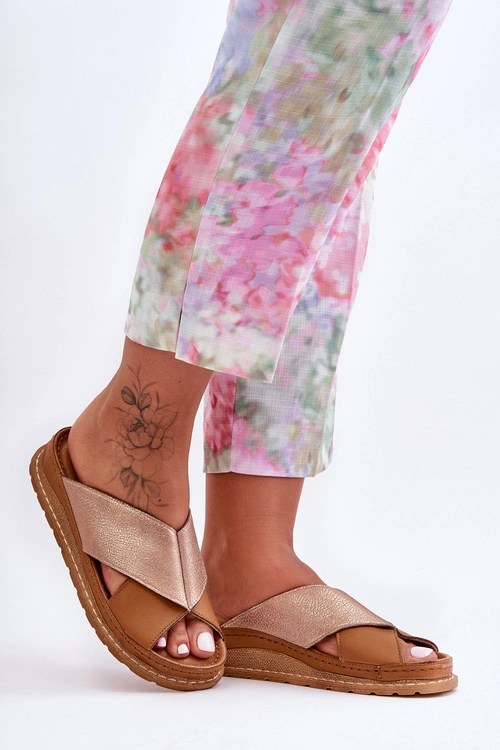 Skórzane Profilowane Klapki Maciejka 04986-29 Brązowe