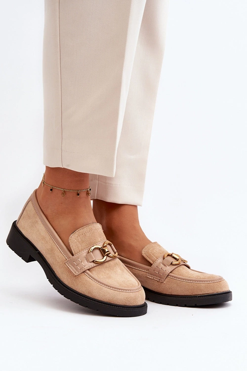 Klasyczne Mokasyny Damskie Beżowe Fiviana